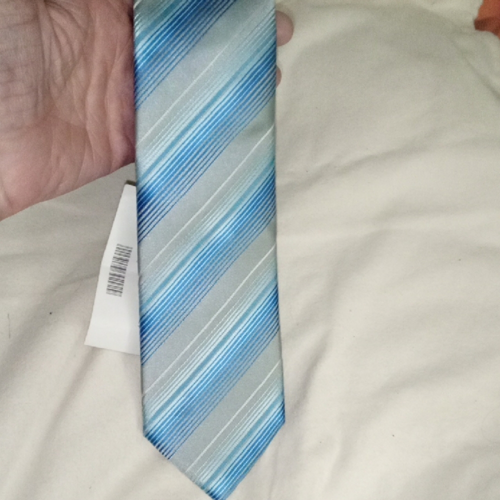 Blue Striped Silk Tie by Alfani
